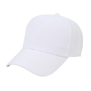 Classic white cotton baseball cap with adjustable strap and minimalist sun protection design