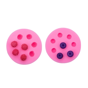 Pink silicone mold for realistic berry and blueberry shaped fondant and chocolate