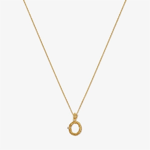 Detailed view of a gold S925 sterling silver necklace with a diamond-set textured pendant