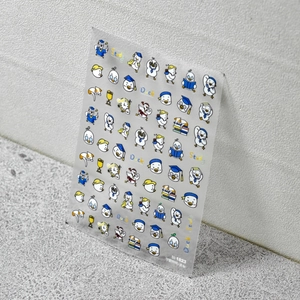 Self-adhesive 5D cartoon duck nail stickers with cute Japanese style for manicure art