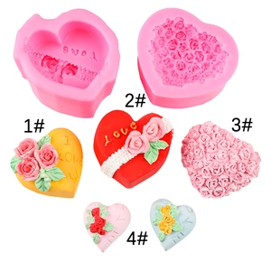 Heart Rose Silicone Mold For Handmade Soap Cake Decorating DIY Resin Clay Crafting 3D Floral Love Design