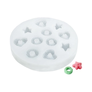 Mehrfach-Silikonform für DIY-Kuchen und Kerzen mit Herz- und Sternenmuster-Motiven