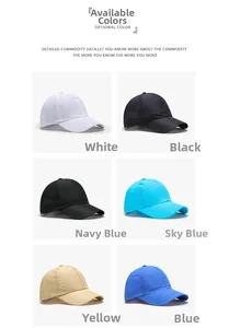 Detail showing color options for the quick-dry breathable sun-shading baseball cap