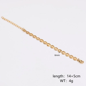 Gold leaf link bracelet for women made of durable stainless steel with minimalist design