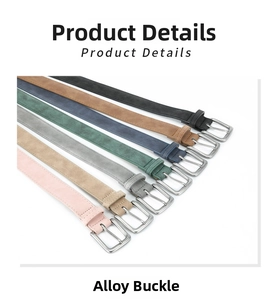 Detail view of colorful matte PU leather belts with classic metal alloy pin buckles