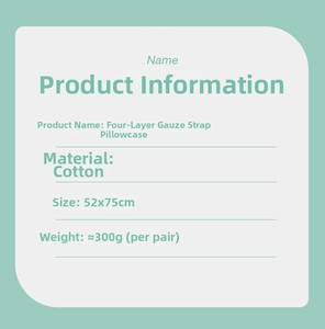 Detail view of four-layer cotton gauze pillow towel with elastic straps 52X75cm