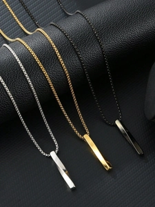 Polished twist pendant necklaces in silver, gold, and black colors on leather