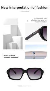 Detail view of square pilot sunglasses with metal hinge accents and gradient purple lenses