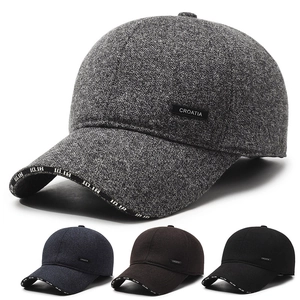 Herren Baseballkappe Mit Ohrenschützern Winter Warm Wollmischung Winddicht Verdickte Verstellbare Outdoor Mütze Für Männer