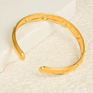 Evil Eye Cuff Bracelet 304 Stainless Steel 18K Gold Plated Adjustable Open Bangle Bohemian Jewelry For Women Trendy