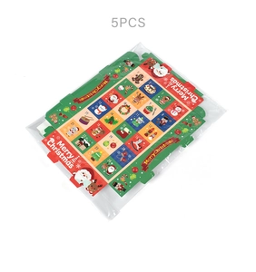 Detailed view of 5PCS Christmas countdown advent calendar boxes with 24 numbered slots