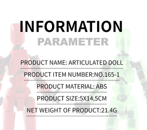 Detailed technical specifications of the 3D printed articulated action figure model
