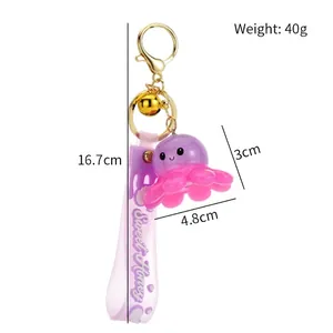 Cute resin octopus keychain charm for bags or cars, 16.7cm length, weight 40g.