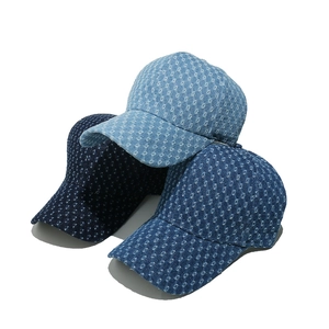 Vintage Washed Denim Baseball Cap Ripped Distressed Diamond Lattice Cotton Adjustable Sun Hat Streetwear For Men Women