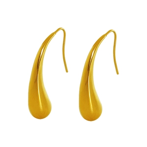 Elegant gold teardrop hook earrings with a minimalist polished finish for women