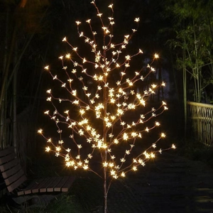 Warm white LED cherry blossom tree lamp for indoor and outdoor garden decoration