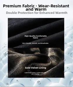 Detail of durable outer fabric and warm velvet lining on the windproof jacket