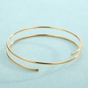 Minimalist Stainless Steel Bangle Bracelet And Choker Necklace For Women Multi Layer Spiral Wrap Design Fashion Jewelry