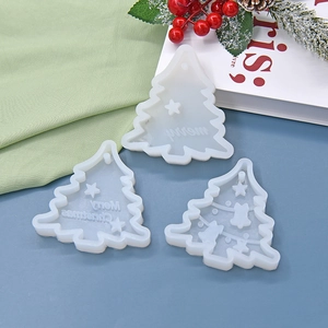 Lot de 3 moules en silicone en forme de sapin de Noël pour gâteaux et bougies DIY