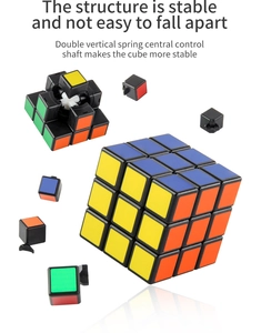 Internal structure detail of 3x3 speed cube showing double spring center axis stability