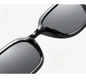 Detailed macro view of the integrated seamless nose pad design for square sunglasses