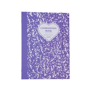 A5 purple marble binder photo album with elastic strap and heart design