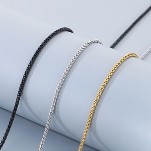 Stainless Steel Necklace And Bracelet Minimalist Wheat Chain Spiga Jewelry For Men Women Fashion Casual Durable