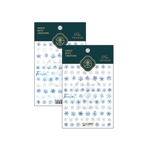 5D embossed snowflake nail art stickers set with blue and white winter designs