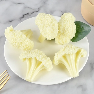 Realistic artificial cauliflower set for kitchen display and food photography props