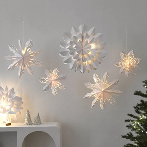 Nordic white paper star pendant light shade for Christmas home party window decoration
