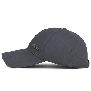 Men's dark gray adjustable baseball cap with Leice embroidery and extended visor