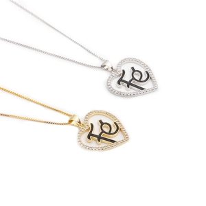 Heart Pendant Necklace Copper Inlaid Zirconia Fé Faith Word Box Chain Jewelry For Women Elegant