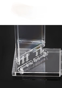 Clear acrylic storage rack featuring easy tool-free bayonet mounting assembly