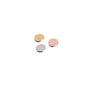 Mirror polished 6mm stainless steel round disc pendants in gold, silver, and rose gold
