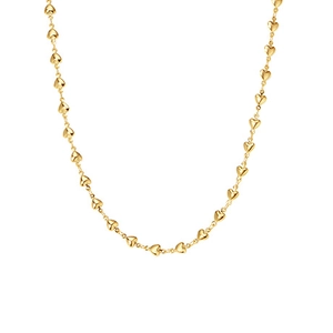 18K gold plated heart link necklace for women featuring a delicate dainty chain design