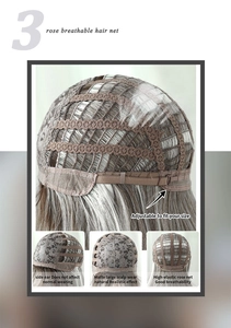Detail of adjustable breathable rose hair net with matte scalp for natural look