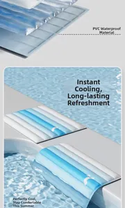 Detail of the multi-layer cooling gel fabric structure and waterproof PVC surface on pet mat
