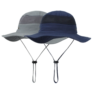 Detail of kids sun hat featuring breathable mesh band and adjustable windproof chin strap