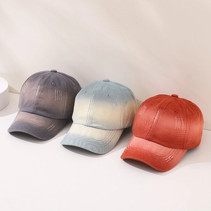 Kids gradient baseball caps for boys and girls with vintage washed cotton design