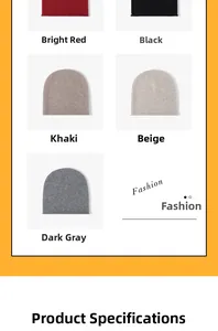 Bonnets d'hiver en laine pour femmes en coloris rouge, noir, kaki, beige et gris foncé