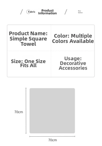 Graphic showing size 70x70cm details for floral cotton linen square neck scarf