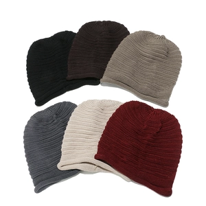Slouchy Beanie Hat Acrylic Knitted Thick Warm Ribbed Soft Winter Outdoor Skull Cap For Women Men Casual Fashion