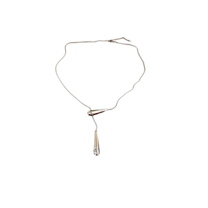 Minimalist silver water drop pendant necklace with a fine snake chain for women