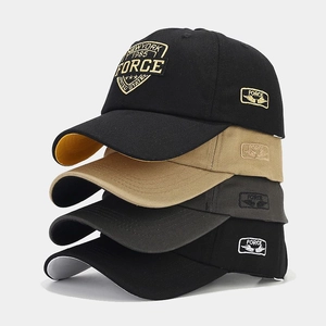 Vertical stack of breathable mesh baseball caps with side wing embroidery details