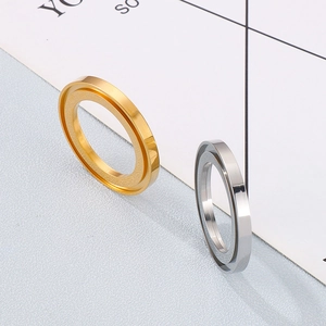 Minimalist geometric circular necklace charms in gold and silver stainless steel