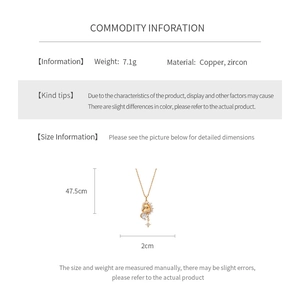 Detail specifications of 18k gold plated dragon necklace with zircon dimensions and weight