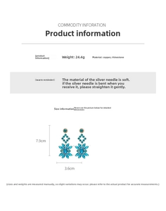 Spécifications de taille et poids des boucles d'oreilles pendantes vintage à strass