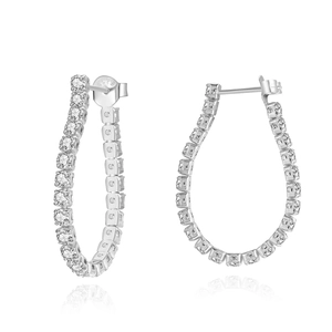 Boucles d'oreilles goutte en argent sterling S925 avec zircons cubiques scintillants