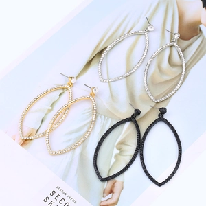 Σκουλαρίκια Marquise Hollow Dangle Κράμα Κρύσταλλο Στρας Υπερμεγέθη Νυφικό Γάμος Πάρτι Κομψά Κοσμήματα Γυναικεία