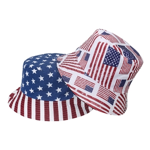 Usa Flag Bucket Hat Stars And Stripes Reversible Sun Protection Polyester Outdoor Summer Fisherman Cap Men Women